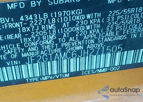 2018 Subaru Crosstrek 2.0I Limited from USA, damaged, VIN JF2GTAMC6JH271505